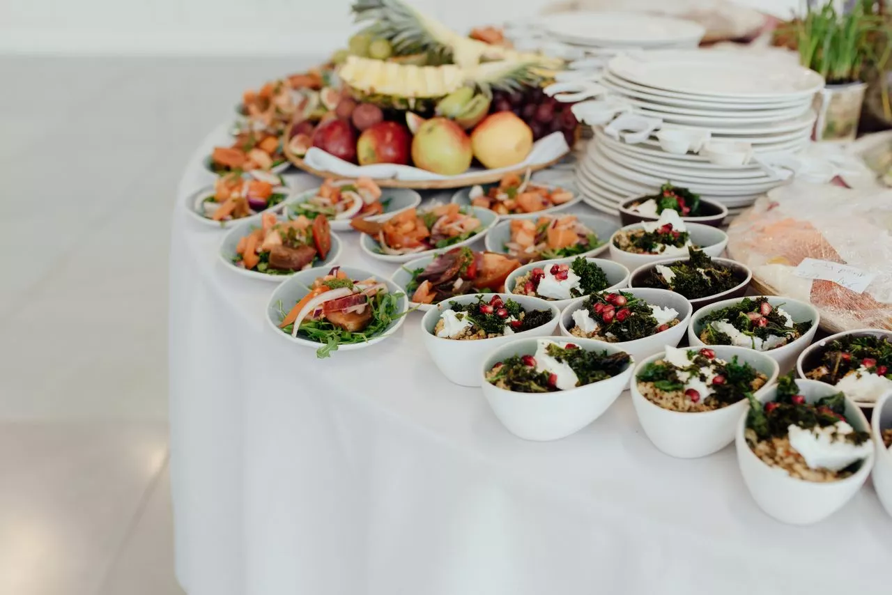 Artfully arranged dessert and sweet service